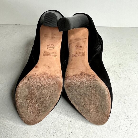 Johnston & Murphy Black Leather Stacked Heel Ankle Boot Womens Size 8M - Picture 7 of 13